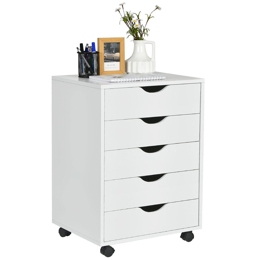 18.7'' Wide 5 -Drawer Mobile File Cabinet